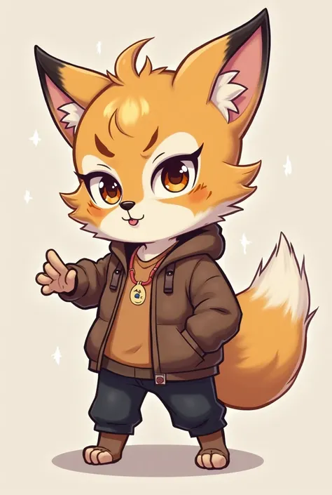 , a cartoon fox wearing a brown jacket and black pants., character portrait by Kubisi art, Pixie,  Furry Art , cute fox, foxgirl, an  Human Shaped Fox ,  Human Shaped Fox , Fox, . Fusona wearing, Cute characters, Digital Fox,  Cute Digital Images , monkey-...