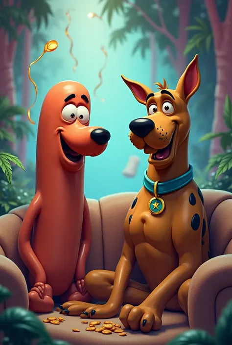 Scoobydoo and sausage smoking weed