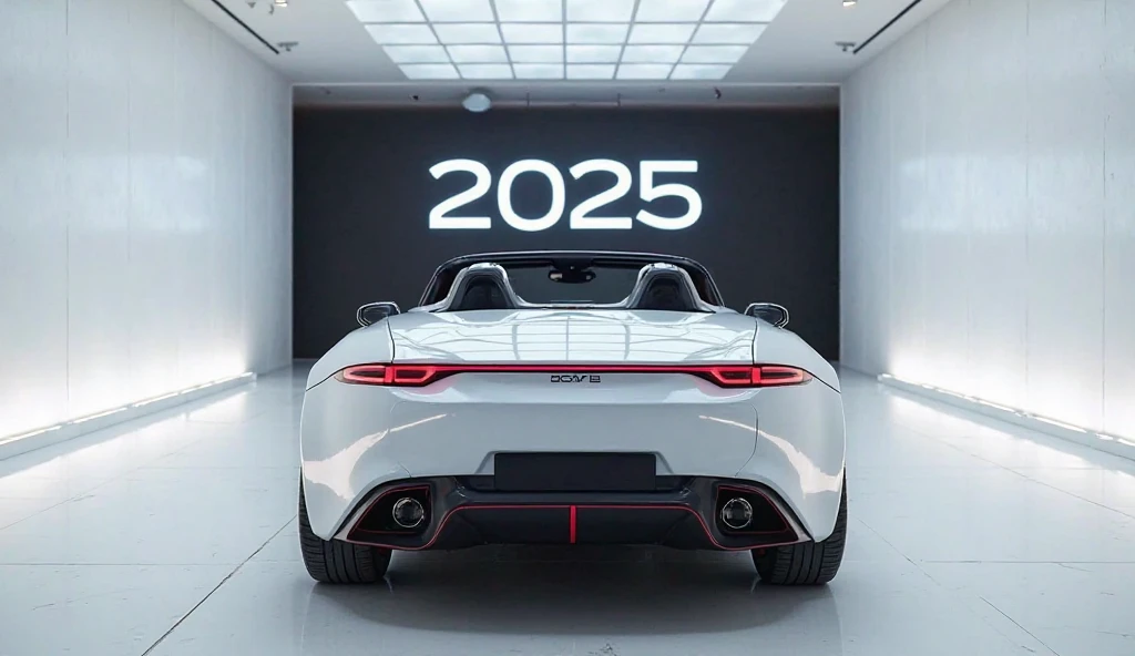 A captivating image of a (2025 Mazda MX-  Miata ) taking center stage in a luxurious white showroom. The futuristic, vibrant (white) exterior gleams, showcasing its , aerodynamic design and bold accents. The words (2025 Mazda MX-  Miata   )are prominently ...