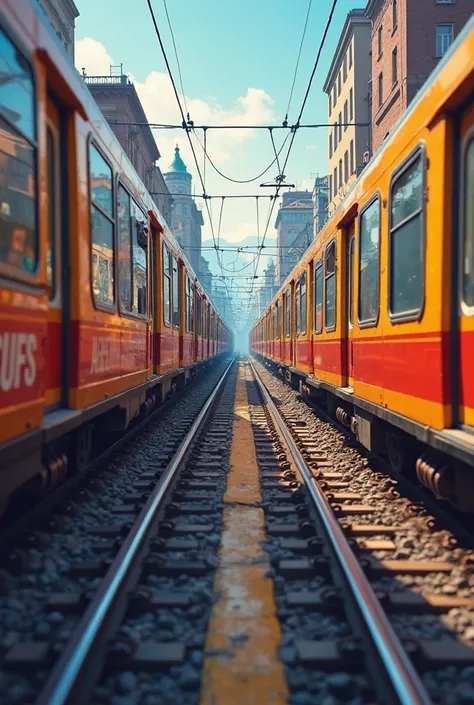 It's like a Subway surf game but the game is also in istanbul Let's run between the trams Let me see the image from behind there are 3 train paths running side by side Let's run between the young trains Istanbul theme