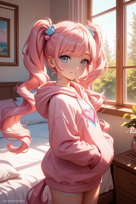 pink twin tail hoodie