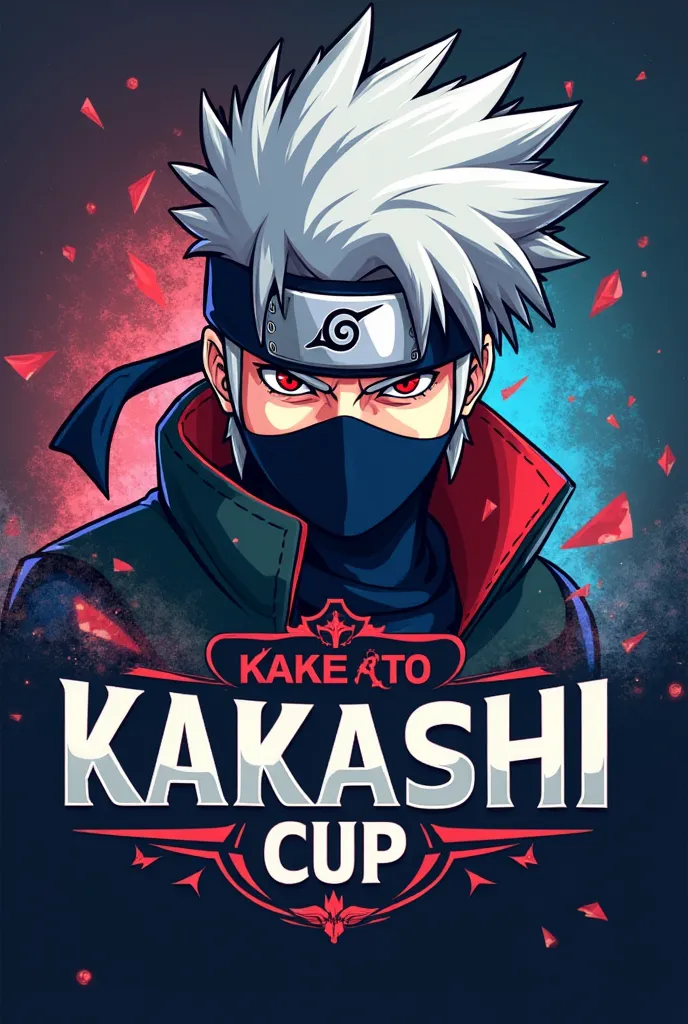 Make an esport logo with Kakashi on it and with a very detailed name Kakashi Cup 