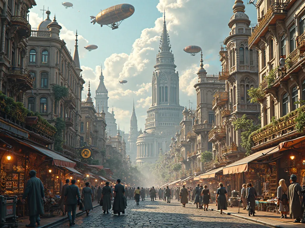 An image of the city of São Paulo from a parallel reality, being a city with a mix of Victorian city and Steampunk