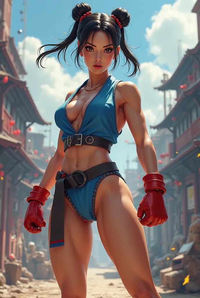 Make her more like Chun-li from Street Fighter