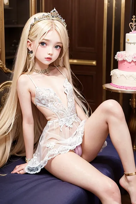 beautiful girl, young, beautiful little 11 yers old Russian girl long blonde hair tiny short dress, dressing like a princess, having sex with an older man in a birthday party