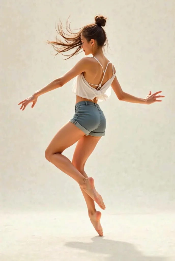 Girl dance alone with short pants