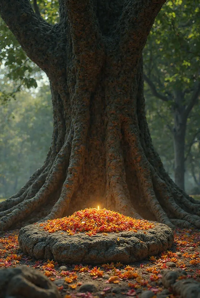 Poonthanam remembered the event of the night before. It was the garland Manjula had placed on the stone at the foot of the banyan tree.