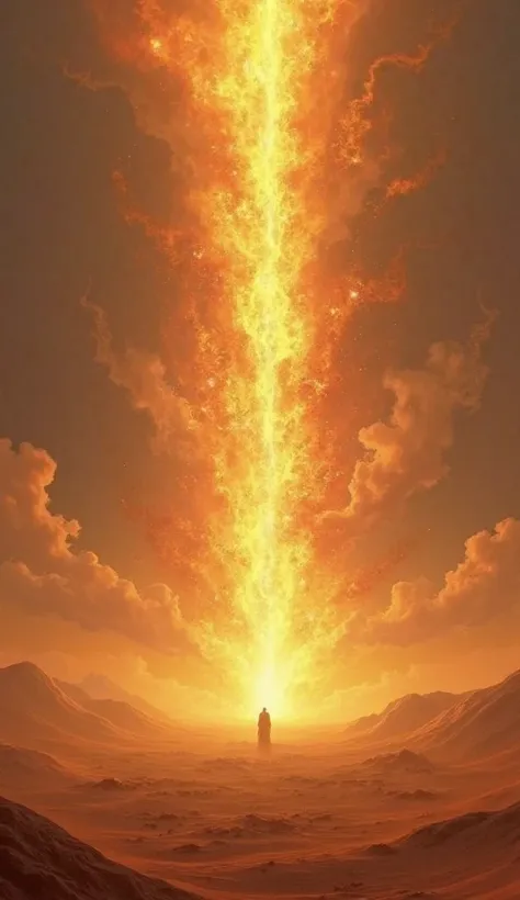 A giant pillar of fire in the sky as it is mentioned in bible during the exodus of Israel through the dessert 