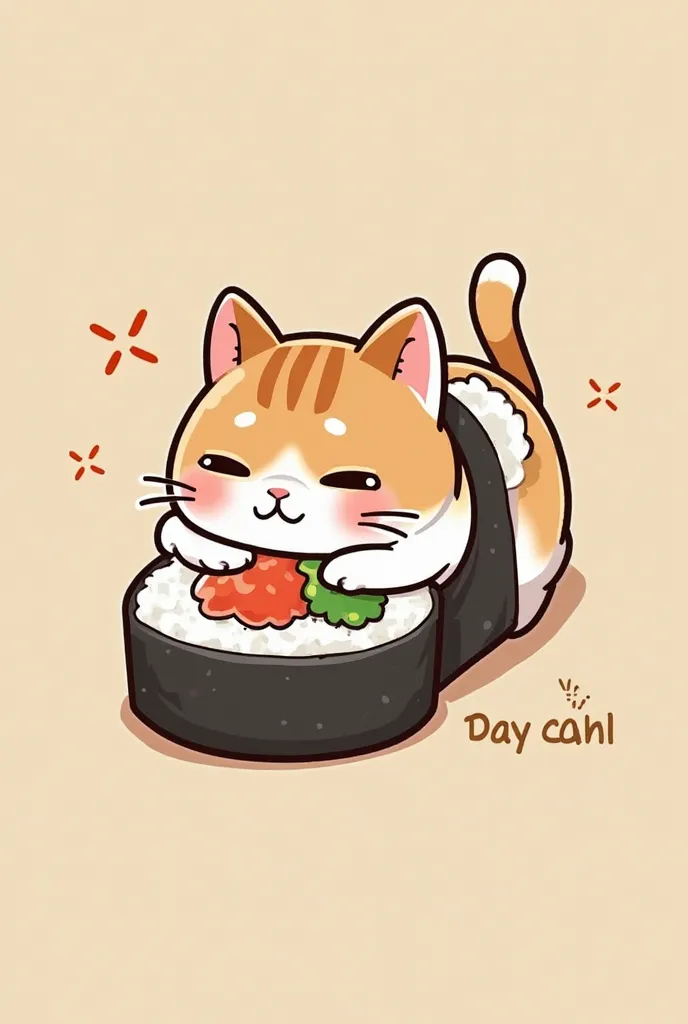 logo、Create an image of the sushi roll with the name 「Generate a Cup Cat」 