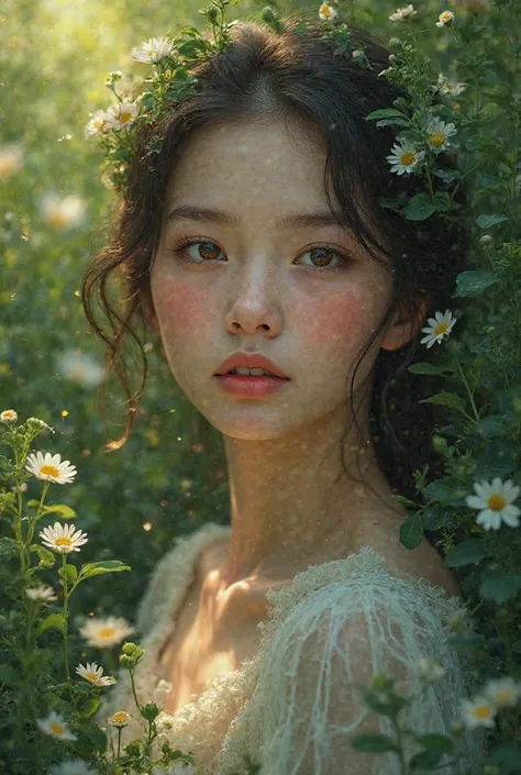 More beautiful images please clear girl face and create beautiful green scene 