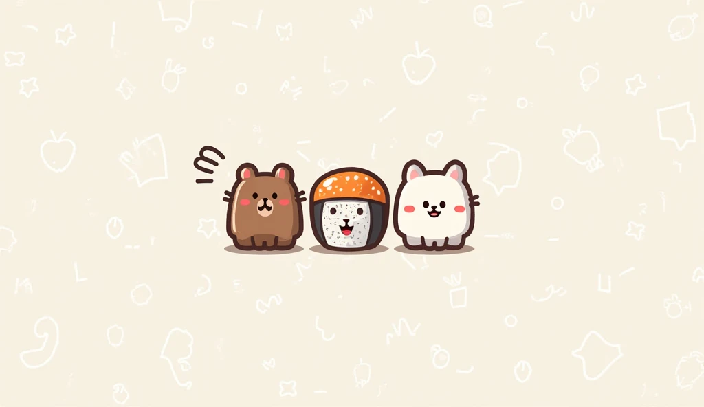 Generate multiple logos of cats and bears、Create an image of the sushi roll with the name 「ROOM」 