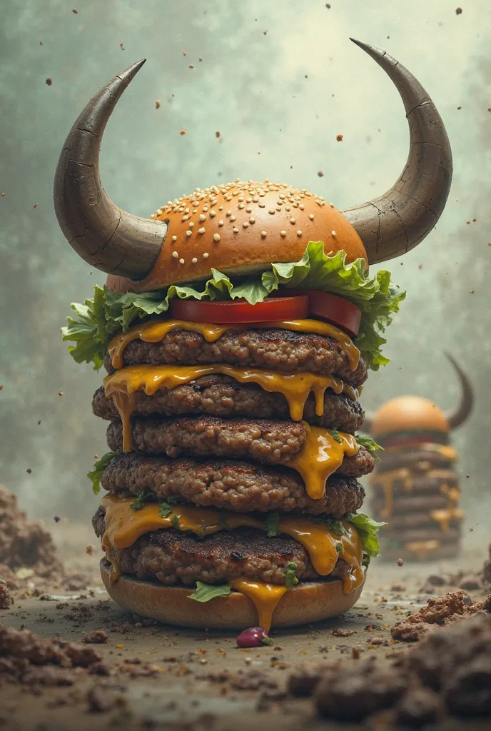 Hamburgers with bull horns