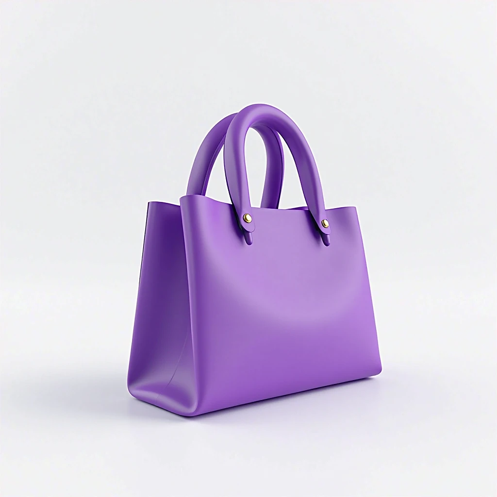 3d render purple bag icon vector illustration white background