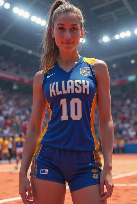 volleyball jersey model, with the symbol of the Adventist College, And written Adventist 