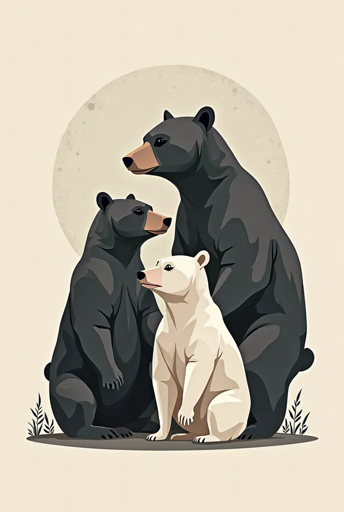 An image for use as a print that has vectorized bears
