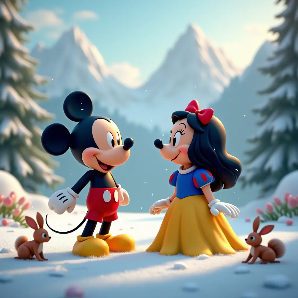 Mickey Mouse and Snow White