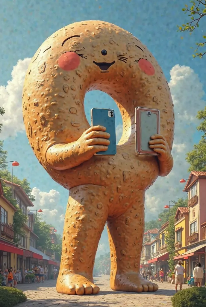 Statue of the Bagel of Ecuador, Taking a selfie. 