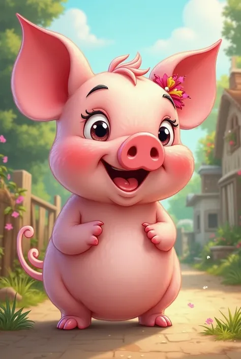 Make me a Disney cartoon pig