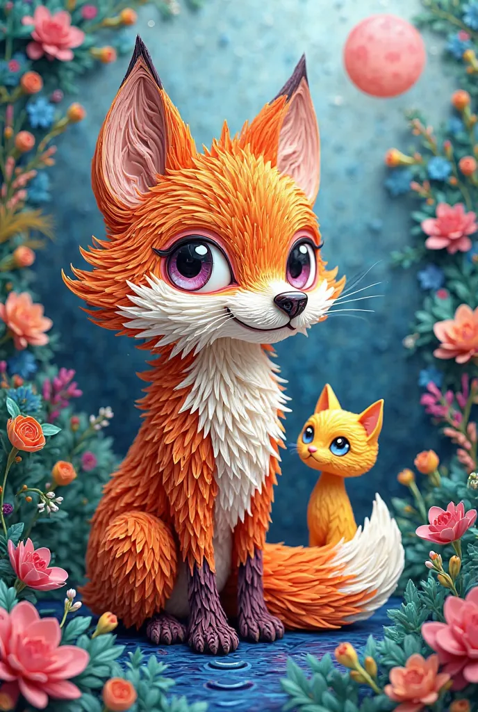 wolf, multi dimensional quilling paper, art, chibi,
yang08k, beautiful, colorful,
masterpieces, top quality, best quality, official art, beautiful and aesthetic, clean unique, and with a cat,