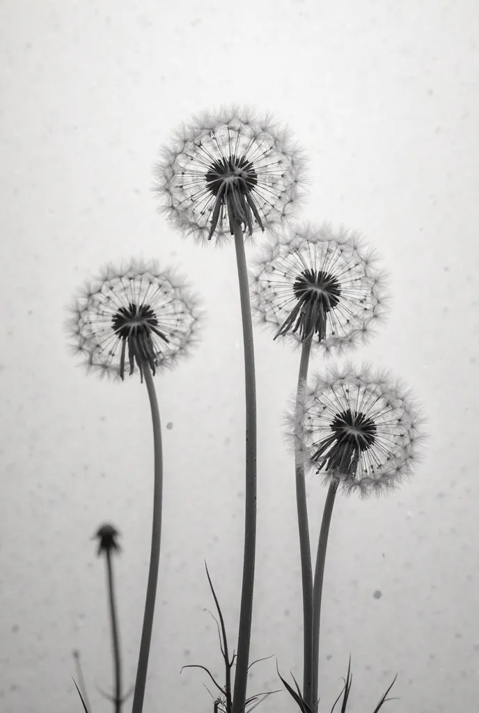 Those dandelions in black and white