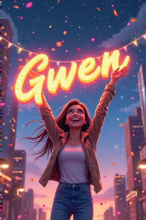  I want an image of a happy new year, where you include the name GWEN 