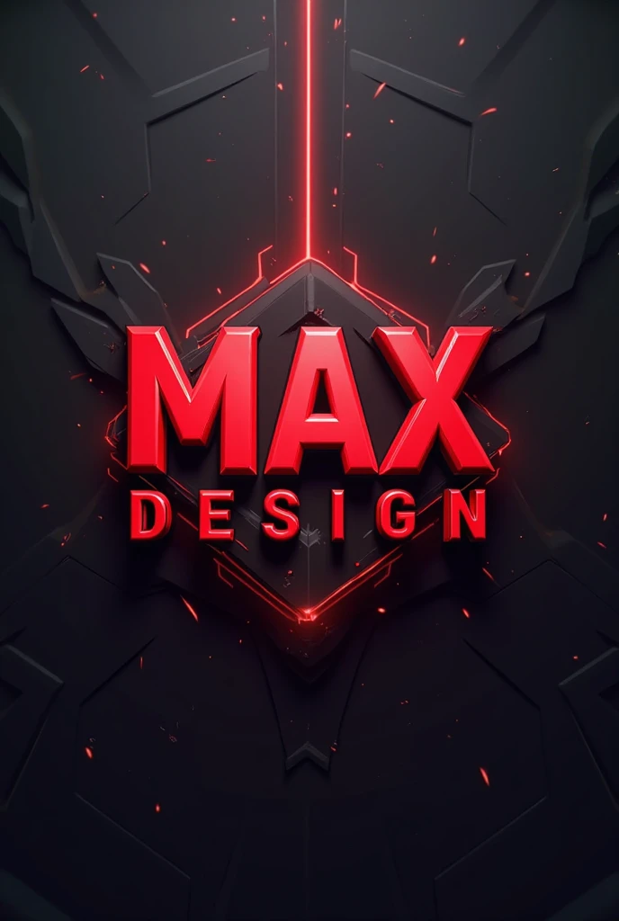 create a 3d gaming logo with the name Max design red