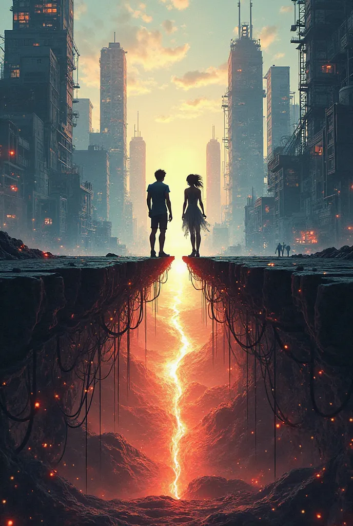 Description of a Memorable Cover for "Under the Broken Sky"

The book cover should capture the essence of Neoterra, highlighting the brutal contrast between its social classes and creating an impactful image that attracts readers immediately.

Visual Compo...