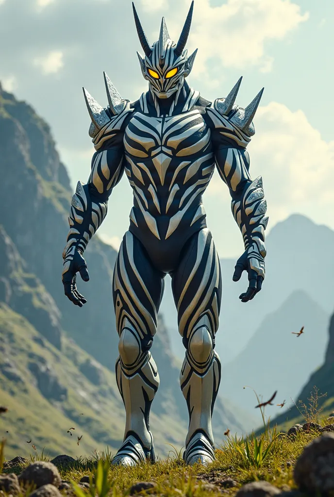 Zebra fuse with ultraman dyna in realistic image 