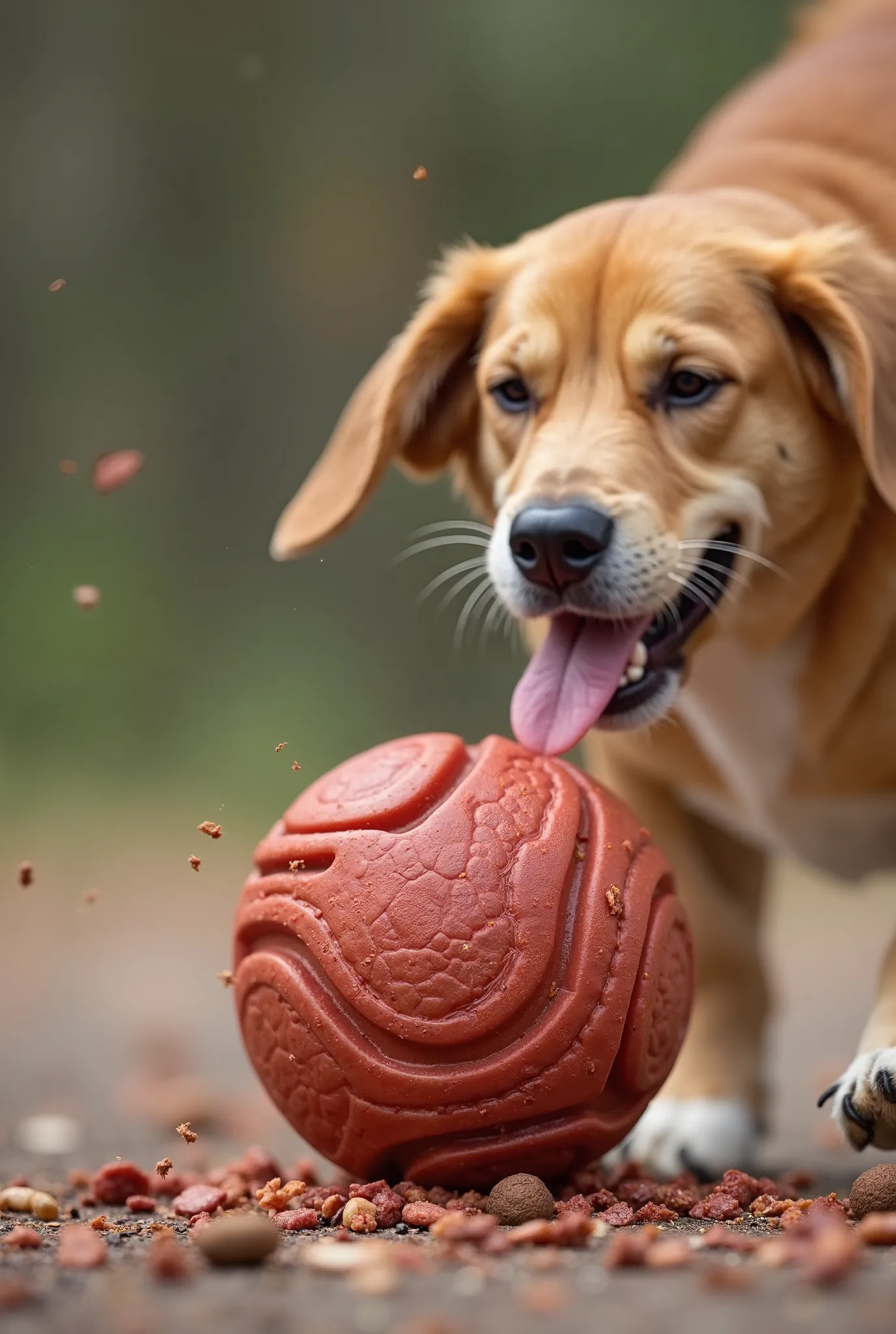 Meat scented ball - Releases an attractive scent for dogs to follow and play with more enthusiasm.