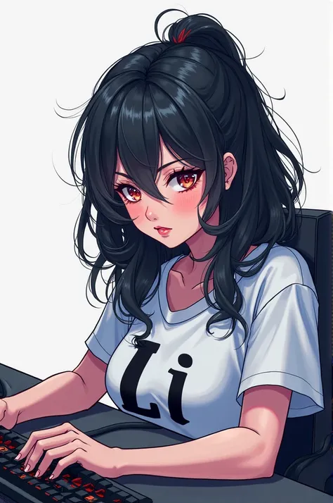 I would like a black-haired gamer 
It's white with the blouse with the name Li