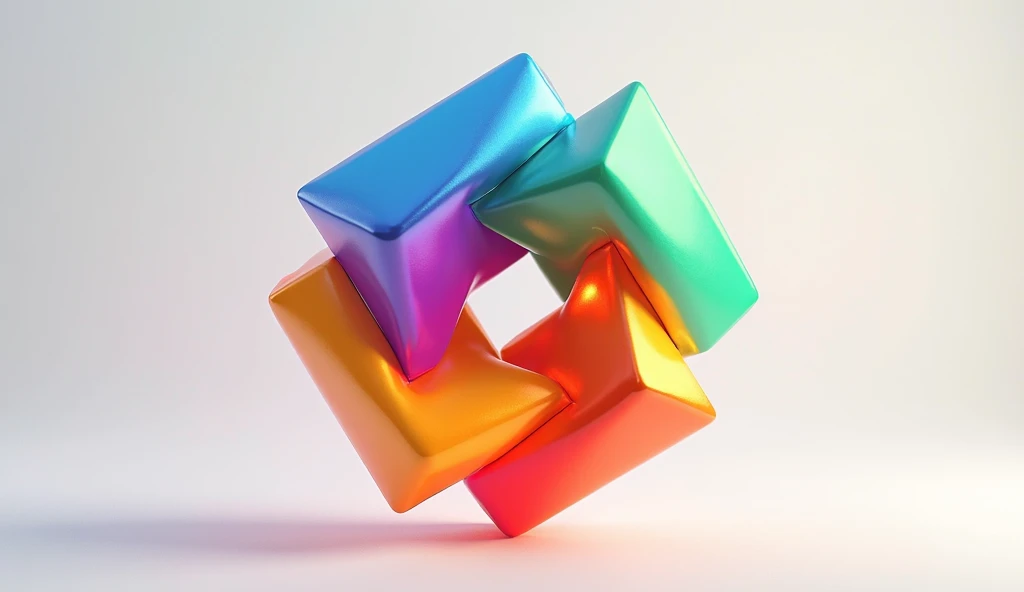 Animation of colorful cubes spinning and、combining to create a new shape。 playful movements 　 background only　 Motion Graphics 