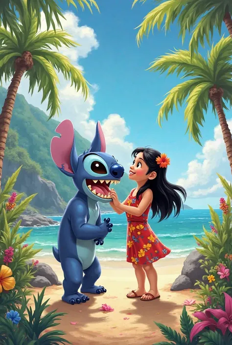 Create a decorated image of Lilo and Stich 