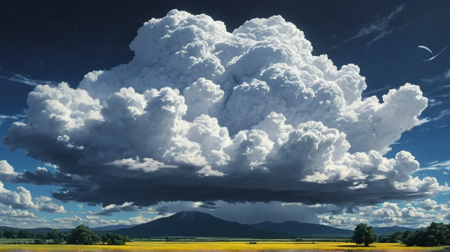 Summer sky with fluffy ((a single cloud:1.5)),  in the sky, photorealistic, Altamente realista, Extreme details,  high saturation realism , Impressively realistic High Contrast Realism,  high saturation realism , vibrant colors, dramatic lighting,  captiva...