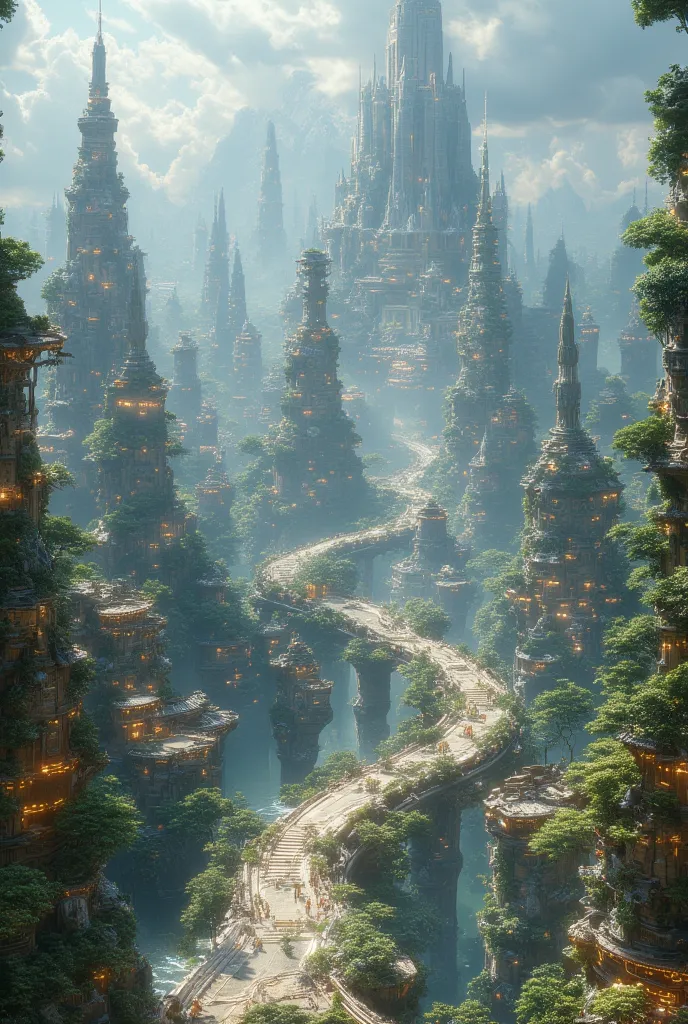 ancient futuristic asian city