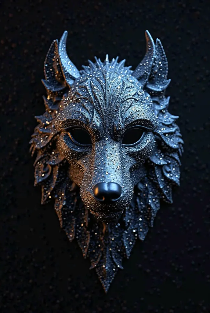 Prom mask inspired by a wolf, studded with diamonds 