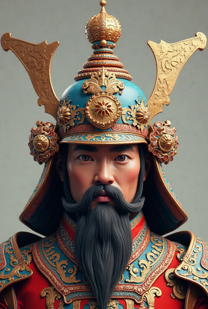 Front view of Chinese general's helmet