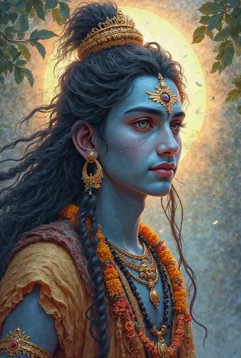 Hindu god lord siva’s young picture in beautiful theme