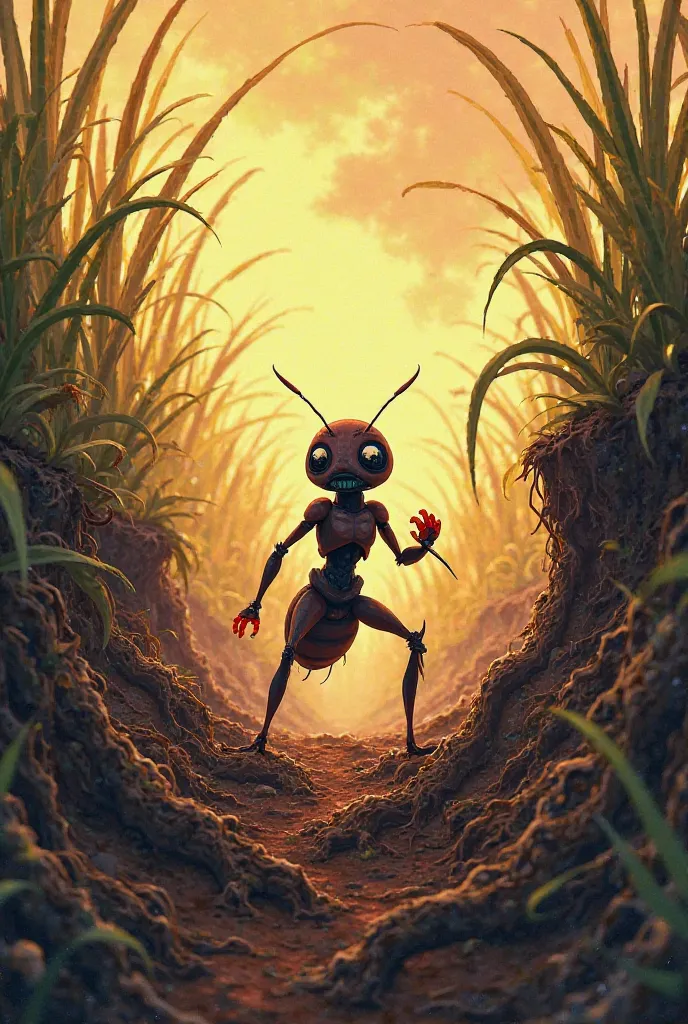 Create a cover for a story about the brave ant