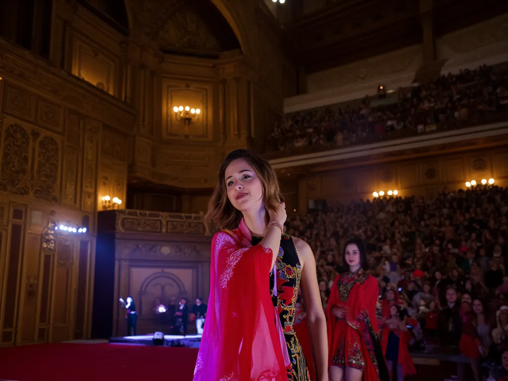 A girl sings the national anthem of Kyrgyzstan