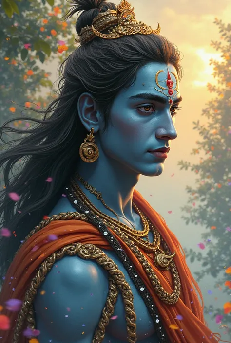 Hindu god lord siva’s young picture in beautiful theme