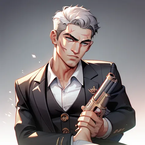 William "Bill" Grayson (American) – Head of security.
Appearance: White male, 45 years old, short gray hair, scar on his chin, strong and robust body. Wears a black suit and always carries a gun on his waist.