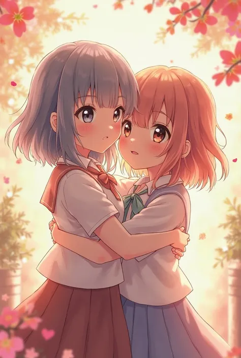 Girls hug me anime