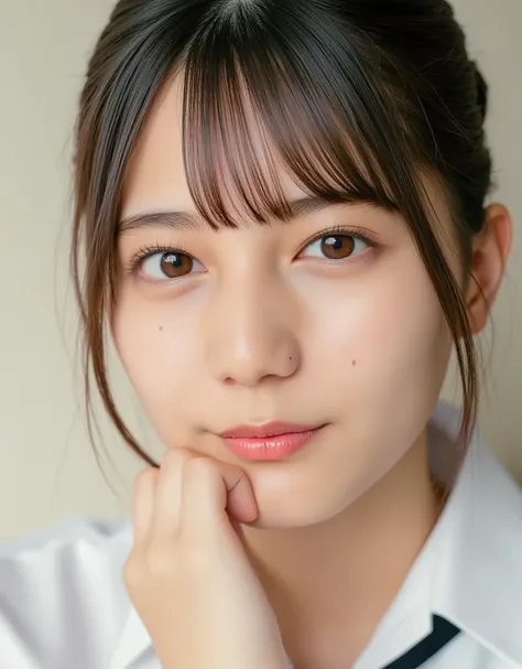 (Masterpiece,Top Quality:1.4),RAW photo, detailed skin, fine pores, reality,((looking,for viewer)),Japanese women, smiling,detailed expression,live action,Genuine,cute young girl,beautiful reflective eyes,beautiful detailed lips, very delicate eyes and fac...