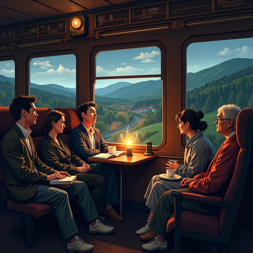 After talking with the person sitting next to me, I arrived at my destination! The place where the bright image associated with it was created is the night train scene