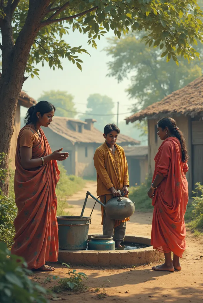 In a quaint village, three women gather at a well, filling their pots with water. The first woman, proud of her son's elite English medium school, gestures toward him as he passes by, basking in her maternal pride. The second woman, equally boastful, point...