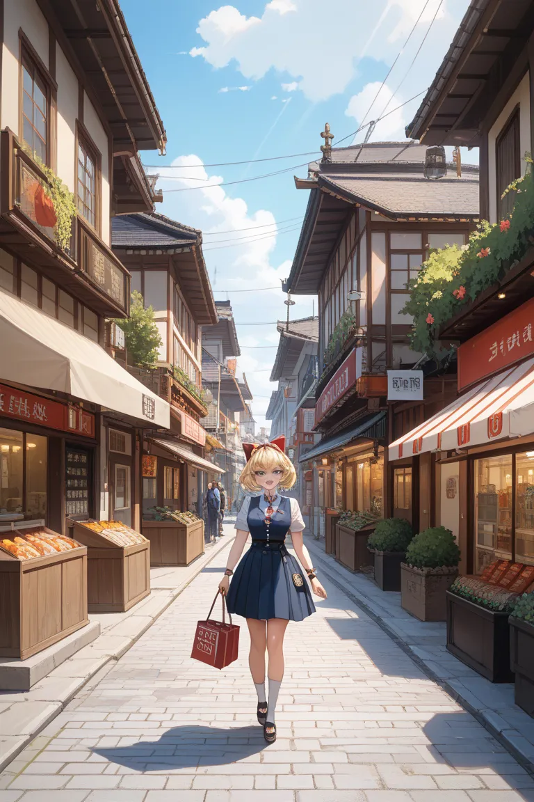 Old-fashioned Japan is nostalgic but lonely、But please draw a shopping street with no warm people。