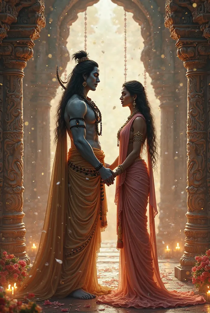 Shiva ratri lord shiva and mata parvati weding in mandir