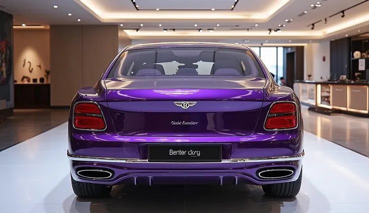  Back view 2025 new Bentley flying spur s purple with shine color colour luxury morden showroom