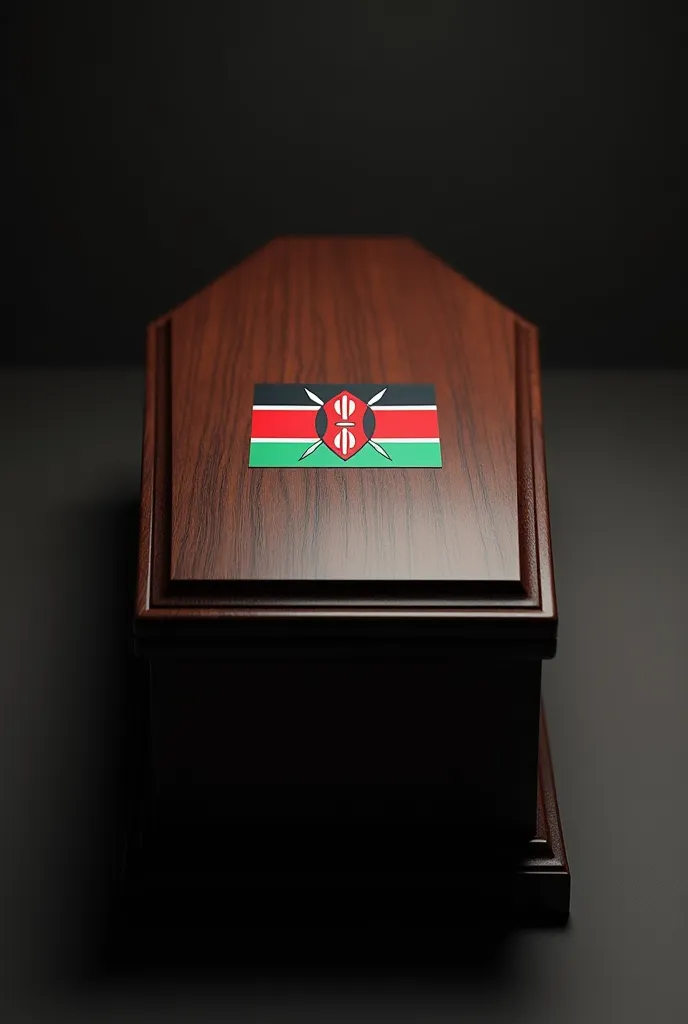 Kenyan IEBC logo on a coffin 