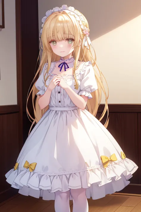 Mahiru Shiina, , blond with a big face, (yellow eyes all the way to the tip:1.3)、Long hair braided,,,smile, Beautiful Scenery , attractive thighs、Beautiful bare legs , // Character 1 Girl ,
break
// fashion
Sweet Lolita ,
  、 Enjoy the sweetness and innoce...